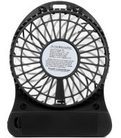 Настольный мини вентилятор Mini Fan XSFS-01 USB с аккумулятором 4.5W Black, портативный охладитель воздуха на подставке с Led фонариком Черный