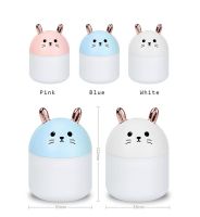 Настольный ультразвуковой увлажнитель воздуха ночник кролик Humidifier Rabbit ВА-12, Портативный USB Арома-диффузор с подсветкой, Ночник-увлажнитель
