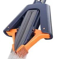 Телескопическая губчатая швабра Joybos With Bucket Z43 с отжимом для влажной уборки, швабра полотер 129 см с насадкой 28см для мытья пола Серая