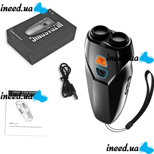 Профессиональный мощный ультразвуковой отпугиватель собак Ultrasonic Dog Repeller PU 70 с аккумулятором и фонариком, защита от собак