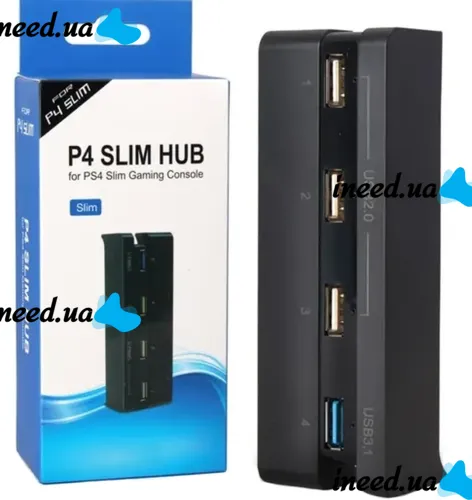 Универсальный Usb Hub Dobe PS4 Slim Концентратор на 4 порта для игровой приставки Sony Playstation, Юсб Хаб Разветвитель для периферийных устройств