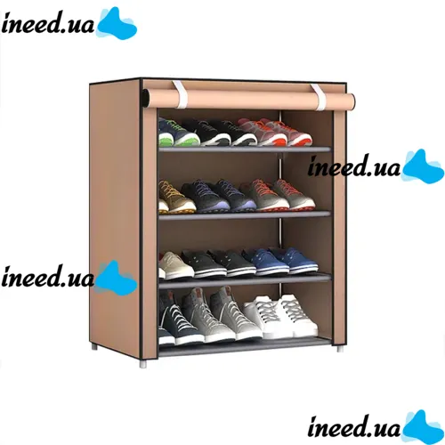 Folding Fabric Shelf Shoe Storage Cabinet Shoe Cabinet A-5 90x56x27 cm 4 Shelves, Dust-proof Shelf Organizer Frame 5556 HCX 7688