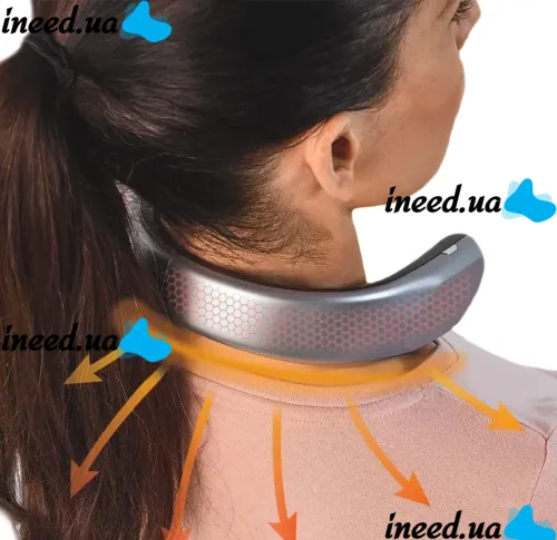 Беспроводной обогреватель на шею Handy Heater Freedom MAG-634 с 4 режимами нагрева от USB, Переносной аккумуляторный мини обогреватель для шеи Серый