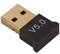 Мини адаптер USB Bluetooth v5.0 с поддержкой микрофона для ПК, беспроводной блютуз стерео приемник передатчик для PC Windows 7, 8, 10 Черный