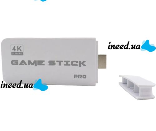 Игровая мини консоль в стиле PS5 HDMI Game Stick M15 PS1 с 20000 встроенных игр с 2 беспроводными джойстиками, Детская приставка 64GB 4К с контроллерами Белая