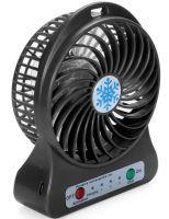 Настольный мини вентилятор Mini Fan XSFS-01 USB с аккумулятором 4.5W Black, портативный охладитель воздуха на подставке с Led фонариком Черный