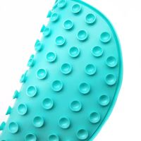 Silicone Shower Foot Scrubber Mat LY-379 Suction cup back and foot massage mat, Wall mounted non-slip shower brush Turquoise
