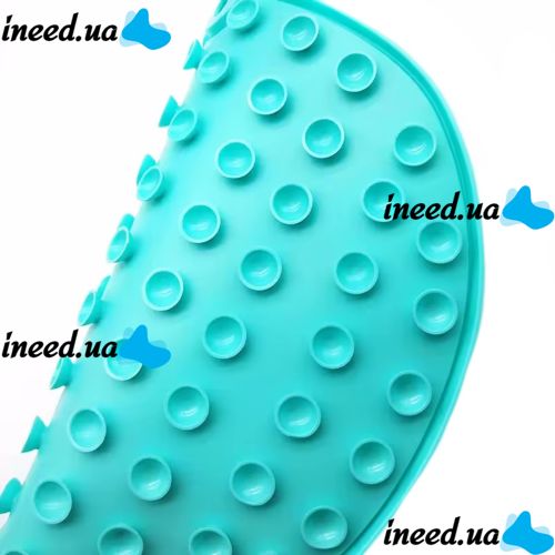 Silicone Shower Foot Scrubber Mat LY-379 Suction cup back and foot massage mat, Wall mounted non-slip shower brush Turquoise
