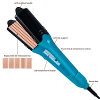 Плойка выпрямитель 3D Hair Printing Iron XL-619 для выпрямления волос с насадками с рисунком, Щипцы 5 пластин с керамическим покрытием и перчаткой