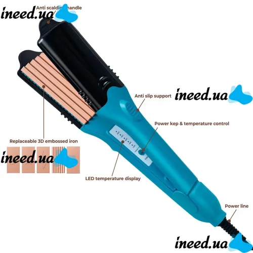 Плойка выпрямитель 3D Hair Printing Iron XL-619 для выпрямления волос с насадками с рисунком, Щипцы 5 пластин с керамическим покрытием и перчаткой