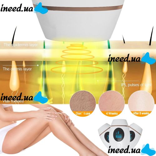 Електричний лазерний епілятор Medset TO11 IPL Depilator Laser Hair Removal для видалення волосся, Фотоепілятор 990000 спалахів
