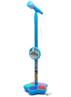 Детский микрофон Kid Star Microphone 5350A на регулируемой стойке с подсветкой, караоке со звуковыми эффектами и МР3 для детей от 3-х лет Голубое
