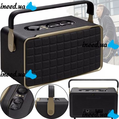 Беспроводная музыкальная Bluetooth колонка T&G Authentics 200 с ручкой, Портативная мультимедийная блютуз акустика USB AUX для Android IOS Черная