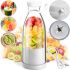 Портативный блендер в бутылке Mini Juicer 350 мл для смузи и сока, беспроводной переносной мини блендер, соковыжималка, измельчитель фруктов Белый