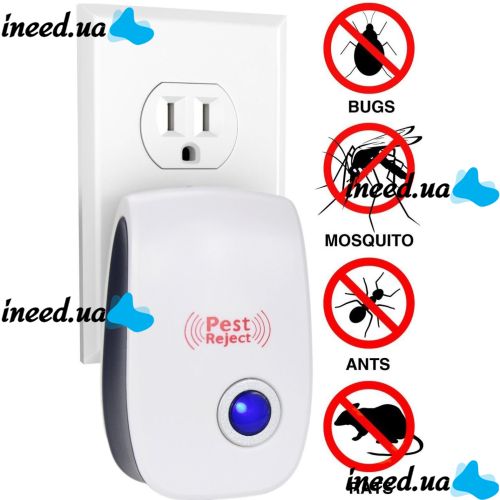 Ультразвуковой отпугиватель насекомых и грызунов Electronic Pest Reject Repeller устройство для уничтожения мышей тараканов, комаров прибор в розетку