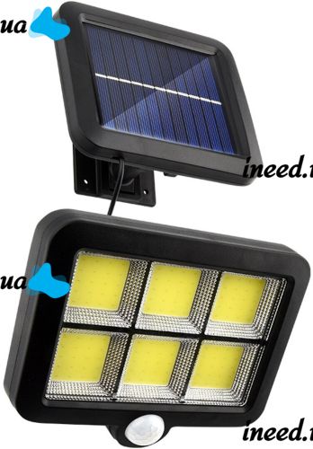 Подвесной уличный фонарь Solar light BK-128-6 COB на солнечной батарее с датчиком движения и пультом ДУ, водонепроницаемый настенный светильник
