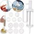 Pastry Syringe Press Cookie Press and Cake Decorator Set with nozzles and stencils for decorating cookies and cakes, Cream Gun