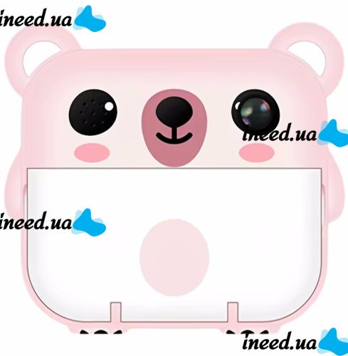 Children's Camera with Instant Printing Print Camera Y61 Bear, Digital Rechargeable Camera photo and Video Printer with Thermal Paper Y600-1