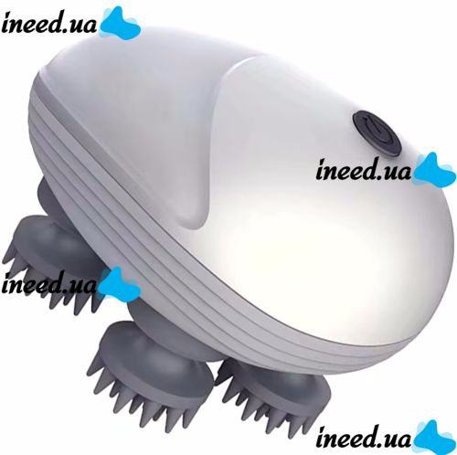 Беспроводной водонепроницаемый массажер Smart Scalp Massager QSK-701 для головы, шеи и плеч Аккумуляторный Media-Tech MT6524 для кошек и собак Белый