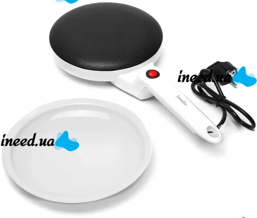 Submersible Pancake Maker Sonifer Crepe Maker SF-3034 650W Electric Pancake Pan 20 cm Electric Pancake Maker with non-stick Coating White