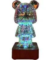 Проекционный светодиодный RGB светильник медведь фейерверк Atmosphere Light YD-340, Акриловый ночник 3D Мишка фейерверк 7 цветов MAG-732 от USB