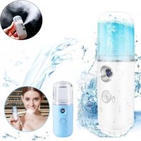 Ultrasonic Rechargeable Humidifier for Facial Skin Nano Mist Soraver with Backlight, Nano Sprayer with 30 ml Water Tank