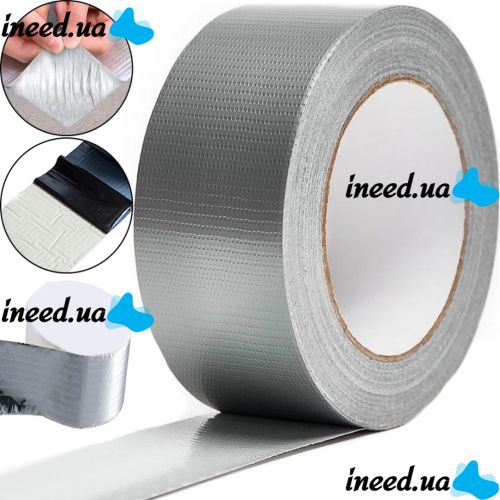Надміцна клейка стрічка з алюмінієвим покриттям Butyl Self-Adhesive 1.2мм х 5см х 10м, Алюмінієва водостійка липка фольга скотч 10 м Срібляста