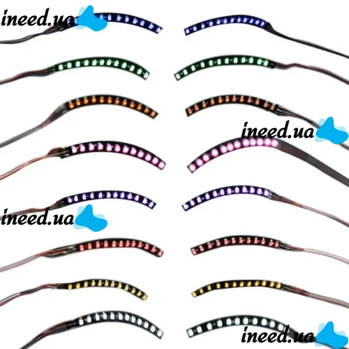 Накладные светодиодные накладки для подсветки ресниц LED RGB Lashes подсветка глаз, Светящиеся ресницы для фотосессии и вечеринок от батарейки