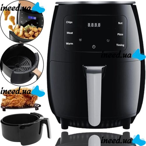Безмаслянная аэрофритюрница мультипечь Air Fryer Extra Large Capacity ZP-085 7.5л 3200W с регулировкой температуры, Фритюрница с функцией аэрогриля