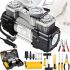 Car Air Pump 8806 twin cylinder compressor with tire inflation tool kit 150 PSI air pump from Bohao terminals and cigarette lighter