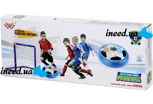 Воздушный аэрофутбол Floating Football футбольные ворота с аэромячом на батарейках и подсветкой, детский игровой набор для игры в футбол 696-44
