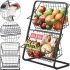 Universal Two-level Organizer Shelf Storage Rack MZY-662 for Storing Vegetables and Fruits, Fruit Stand 2 Levels for Kitchen Black