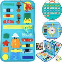 Developing sensorimotor board Lesko 5462 Blue bisiboard for learning and development of babies, Montessori handbag developing motor skills and sensorics of children