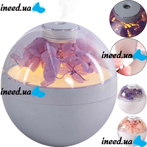 Аккумуляторный увлажнитель воздуха Poke Ball Flower Humidifier OFAN-505 с цветами и LED подсветкой, Настольный аромадиффузор ночник 220мл от USB