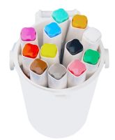 Профессиональный набор скетч маркеров Creative Acrylic Marker 18 шт для рисования в ведре, Акриловые маркеры фломастеры линеры AND635-18 цветов