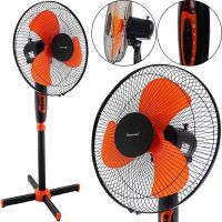 Підлоговий вентилятор Domotec MS-1619 40 см stand fan 16" дюймів 40W помаранчевий Домотек Orange на телескопічній ніжці з поворотом і нахилом