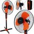 Підлоговий вентилятор Domotec MS-1619 40 см stand fan 16" дюймів 40W помаранчевий Домотек Orange на телескопічній ніжці з поворотом і нахилом