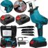 Акумуляторна шабельна пила Makita JR-240 24V 2 акумулятора і 4 пилки для різання металу дерева, Електропила гілкоріз з набором полотен в кейсі