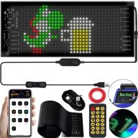 Гибкий экран Matrix Panel JTPD-03-011 7х17.3 см 16х32 LED светодиодная рекламная RGB лента в авто, бегущая строка с пультом и Bluetooth WiFi