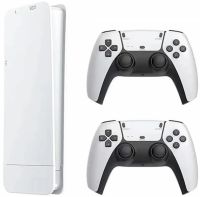 Игровая мини консоль в стиле PS5 HDMI Game Stick M15 PS1 с 20000 встроенных игр с 2 беспроводными джойстиками, Детская приставка 64GB 4К с контроллерами Белая