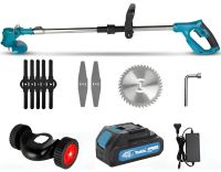 Rechargeable lawnmower trimmer Makita UR120DWAE 48V 4Ah with wheels for mowing grass and bushes, Wireless Mower Makita for lawn mowing
