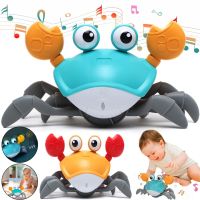 Детская интерактивная игрушка Краб Cartoon Crab HX155C бегающий робот, краб-беглец с детектором помех, звуковыми и световыми эффектами на батарейках
