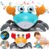 Дитяча інтерактивна іграшка Краб Cartoon Crab HX155C бігаючий робот, краб-утікач з детектором перешкод, звуковими і світловими ефектами на батарейках