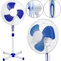 Напольный вентилятор WimpeX WX-1611 40 см stand fan 16" 100W с регулировкой высоты, Бесшумный вентилятор Вимпекс 100Вт на пол 3 скорости Белый