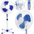 Напольный вентилятор WimpeX WX-1611 40 см stand fan 16" 100W с регулировкой высоты, Бесшумный вентилятор Вимпекс 100Вт на пол 3 скорости Белый