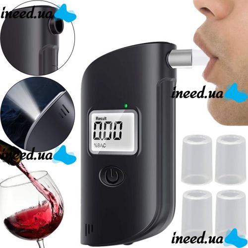Карманный алкотестер Breath Alcohol Tester MR689 с мундштуками и LCD дисплеем, Персональный алкометр дыхания анализатор спирта HA-170 от батареек