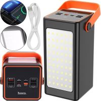 Портативное зарядное устройство Power Bank HOCO J107 90000 mAh 22.5W с фонариком Внешний аккумулятора повербанк Хоко 4USB 1TYPE-C для зарядки Черный