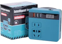 Повышающий аккумуляторный преобразователь Makita 18V-21V в 220V, Инвертор напряжения 18-21В в 220В 3USB 2 розетки от аккумуляторной батареи Синий