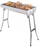 Переносной раскладной мангал Stainless Steel Grill GP-4273 для шашлыка и барбекю, Гриль со съемной сеткой 48х33х59 см на древесных углях и дровах