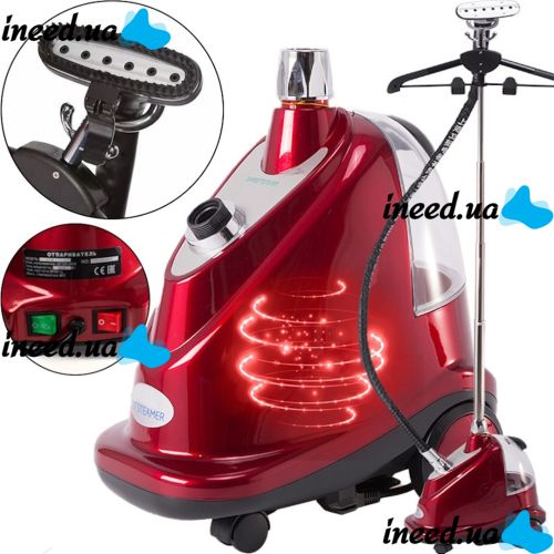 Professional Vertical Steamer Liting LT-6 2000W with Brush and Adjustable Clothes Hanger, Steam Iron, Steam Generator Red